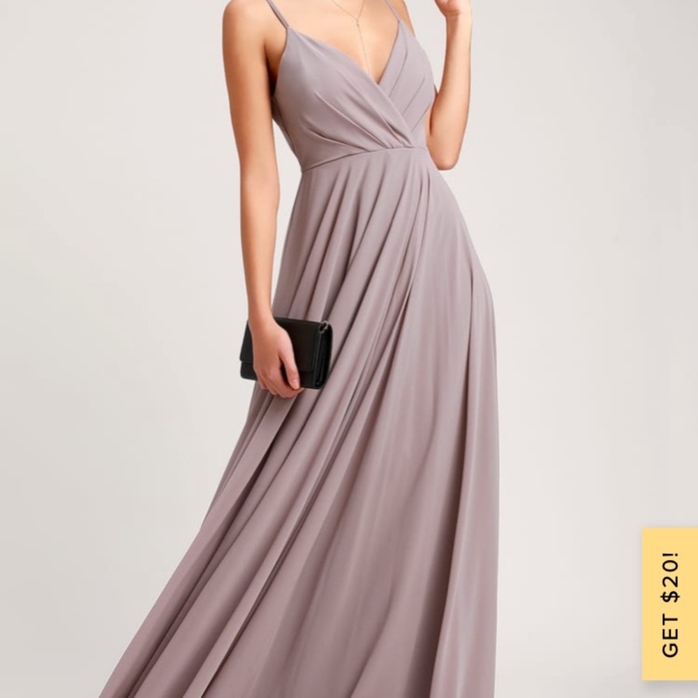 Taupe floor length dress